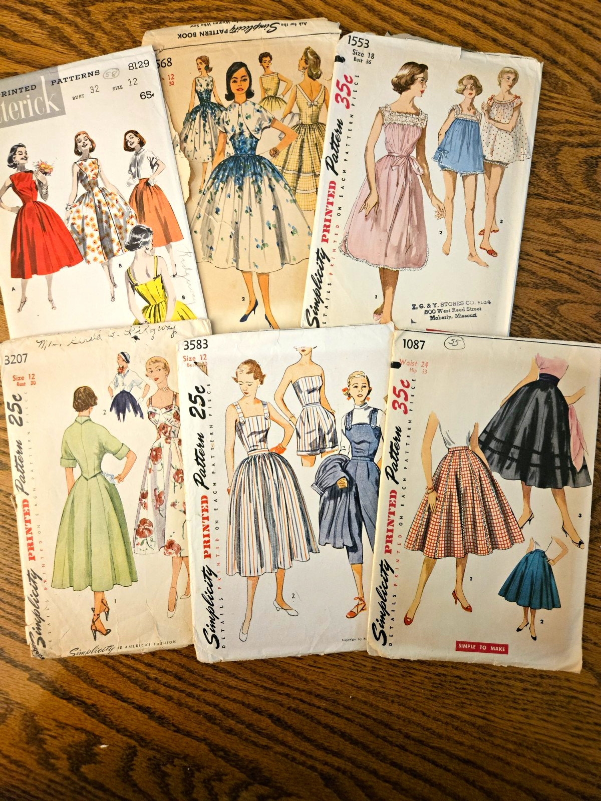 Simplicity & Butterick Vintage Original Women’s Printed Sewing Pattern Lot