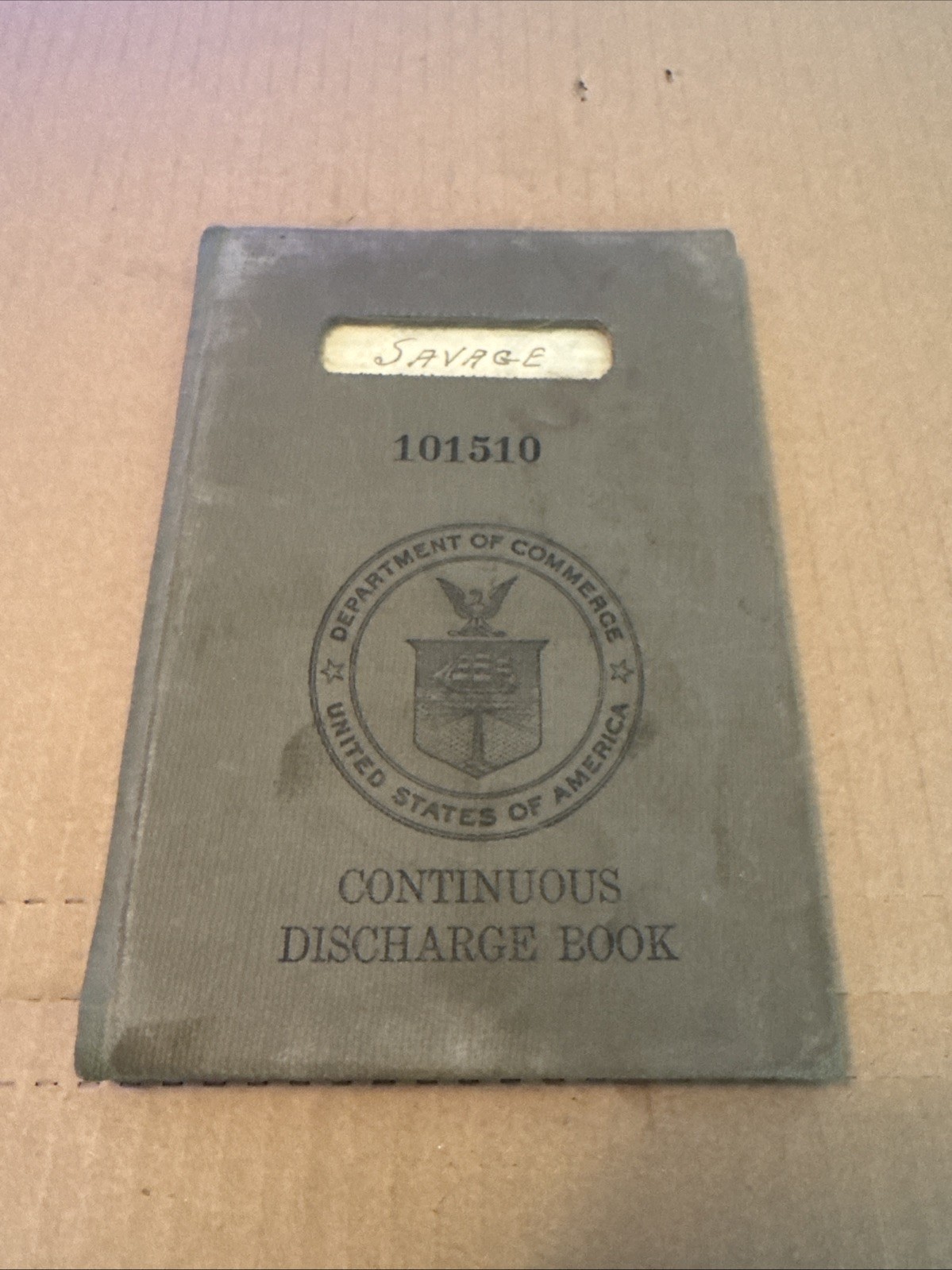 WWII US Army Navy Continuous Service Discharge Book USS Pocahontas Roger Savage