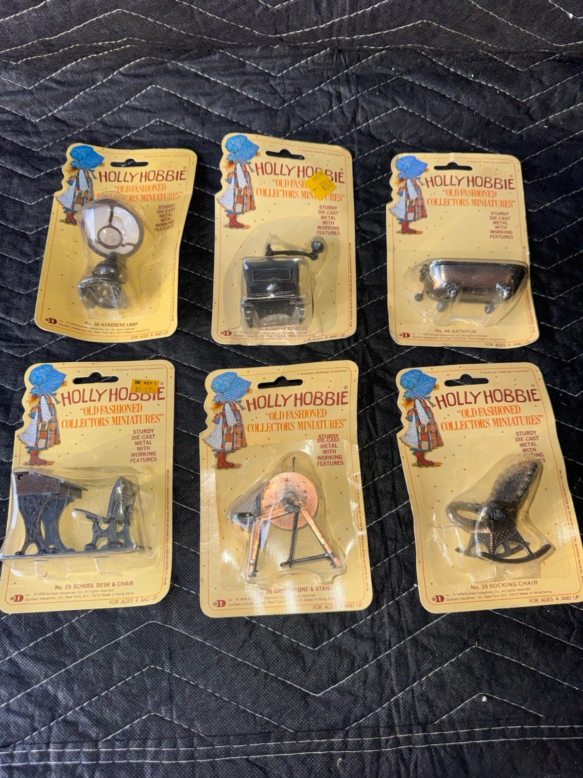 Holly Hobbie Miniatures Lot of 6 MOC (1 Open Bubble) Durham 1977-79
