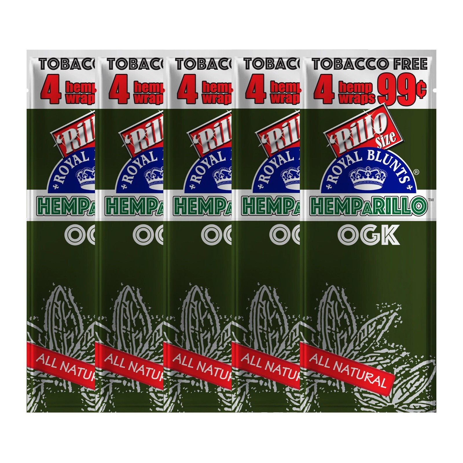 Hemparillo OGK Rolling Papers - Rillo Size (5 Pouches, 4 Each)