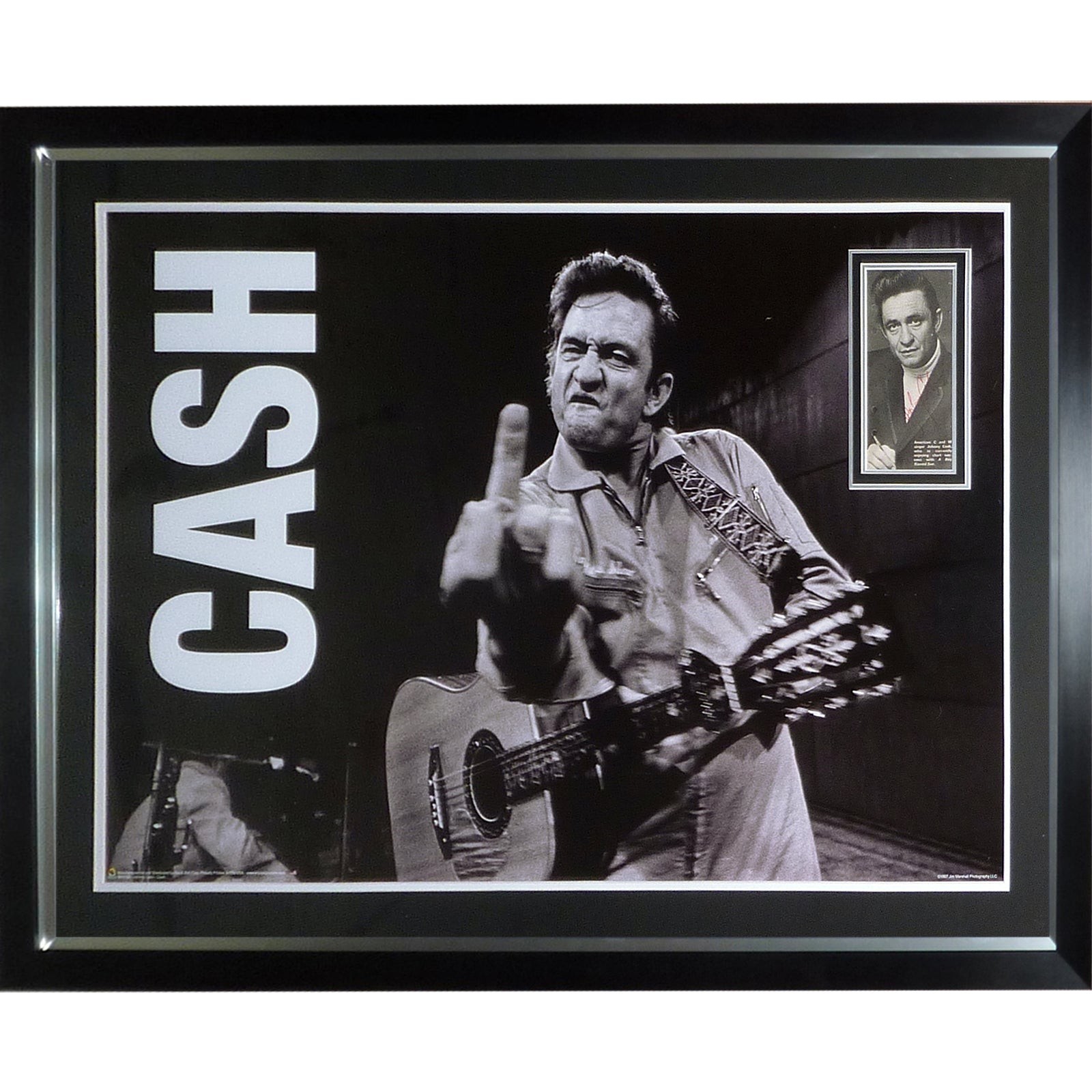Johnny Cash Full-Size Music Poster Deluxe Framed with Autograph - JSA Johnny Cash Full-Size Music Poster Deluxe Framed with Autograph - JSA