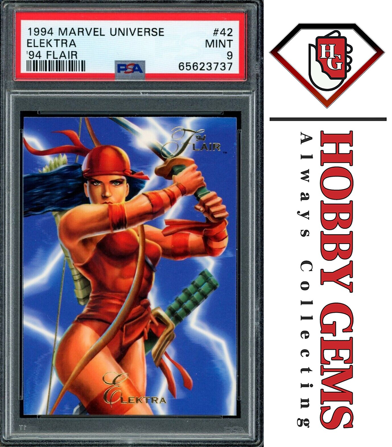 ELEKTRA PSA 9 1994 Flair Marvel Universe #42