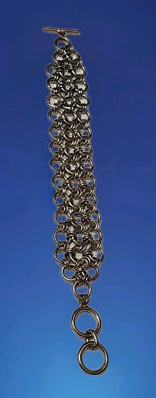 Vintage Multi Chain Link Bracelet Antique Gold Tone 8x1\