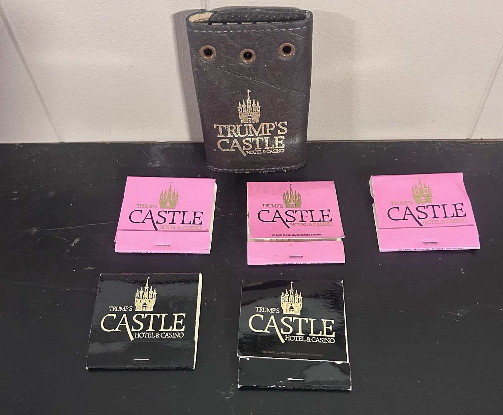 Vintage Trump’s Castle Hotel & Casino Memorabilia Lot Matchbooks Key Holder