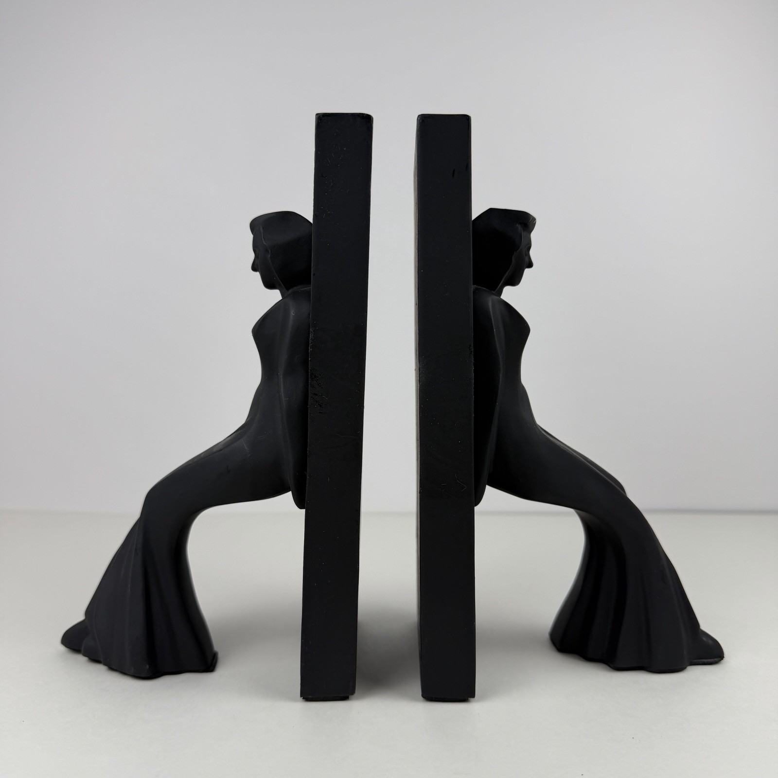 Kikkerland Leaning Women Bookends Matte Black Pair Chris Collicott Decor