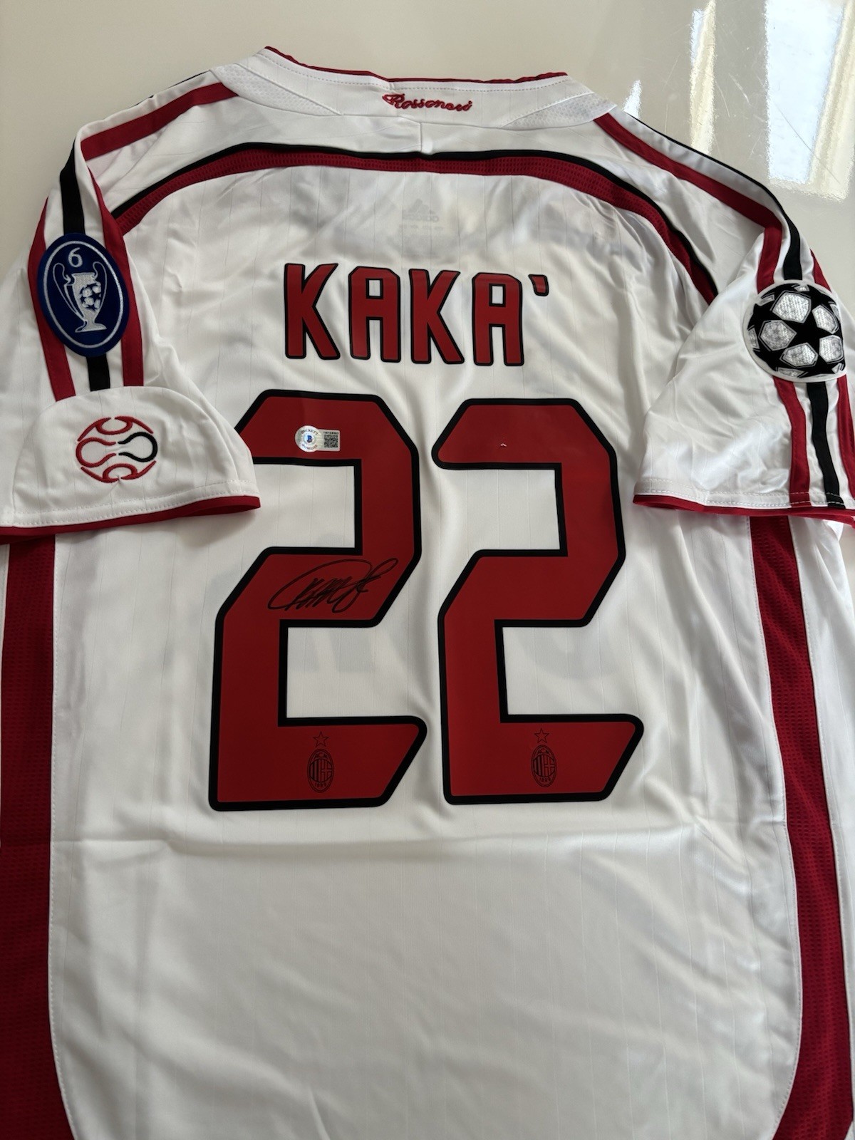 🔥⚽️ Kaka, Hand Signed AC Milan Champions League Final Jersey, Beckett COA ⚽️🔥