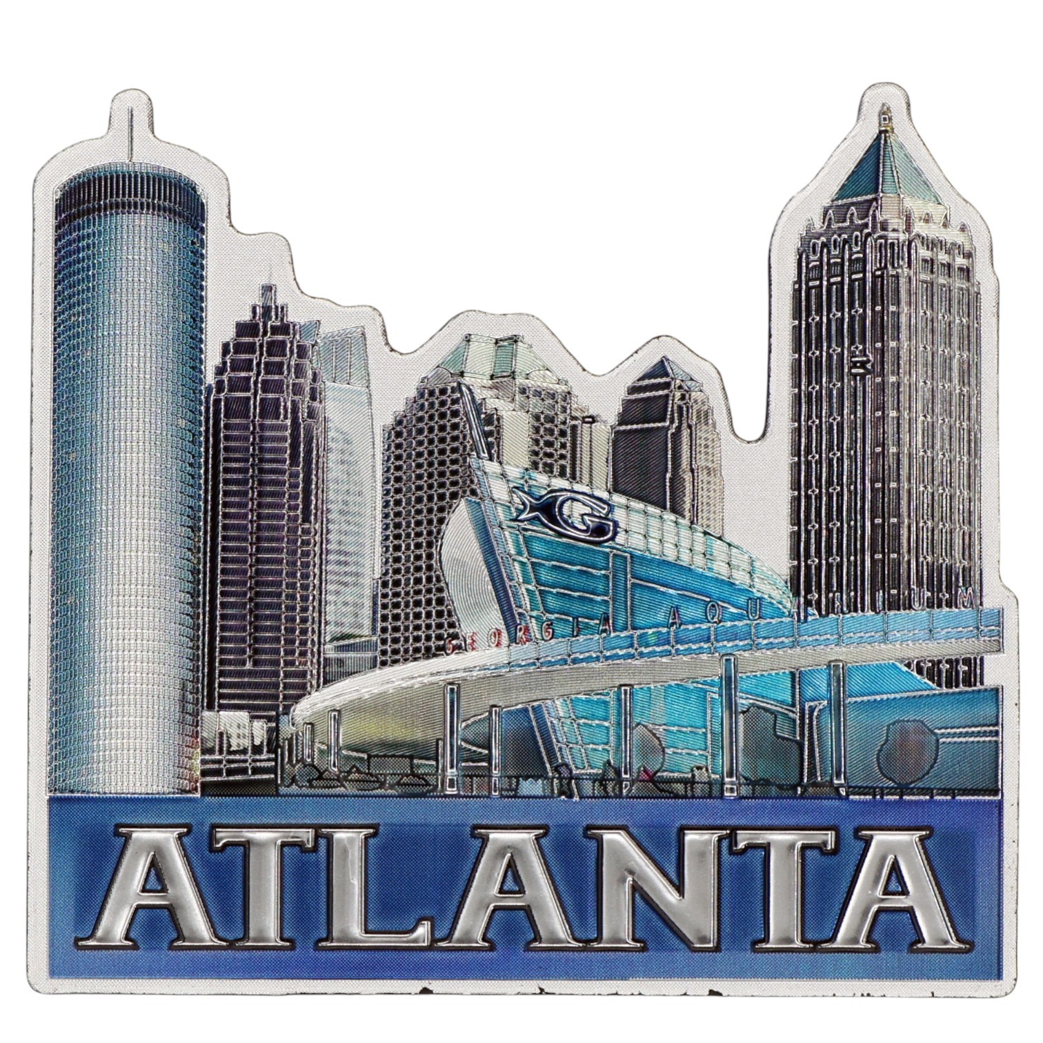 Atlanta Georgia Collage Skyline Foil Magnet 3.0\