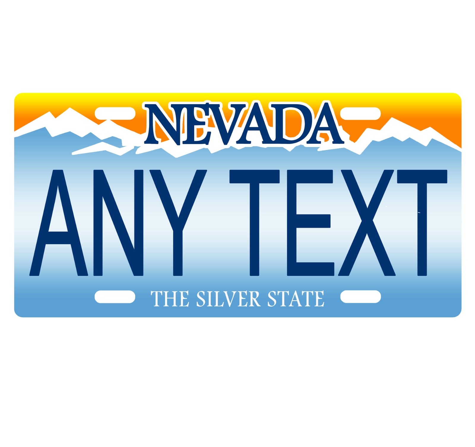 Novelty, Personalized State License Plates-Nevada 1. Three Sizes Available