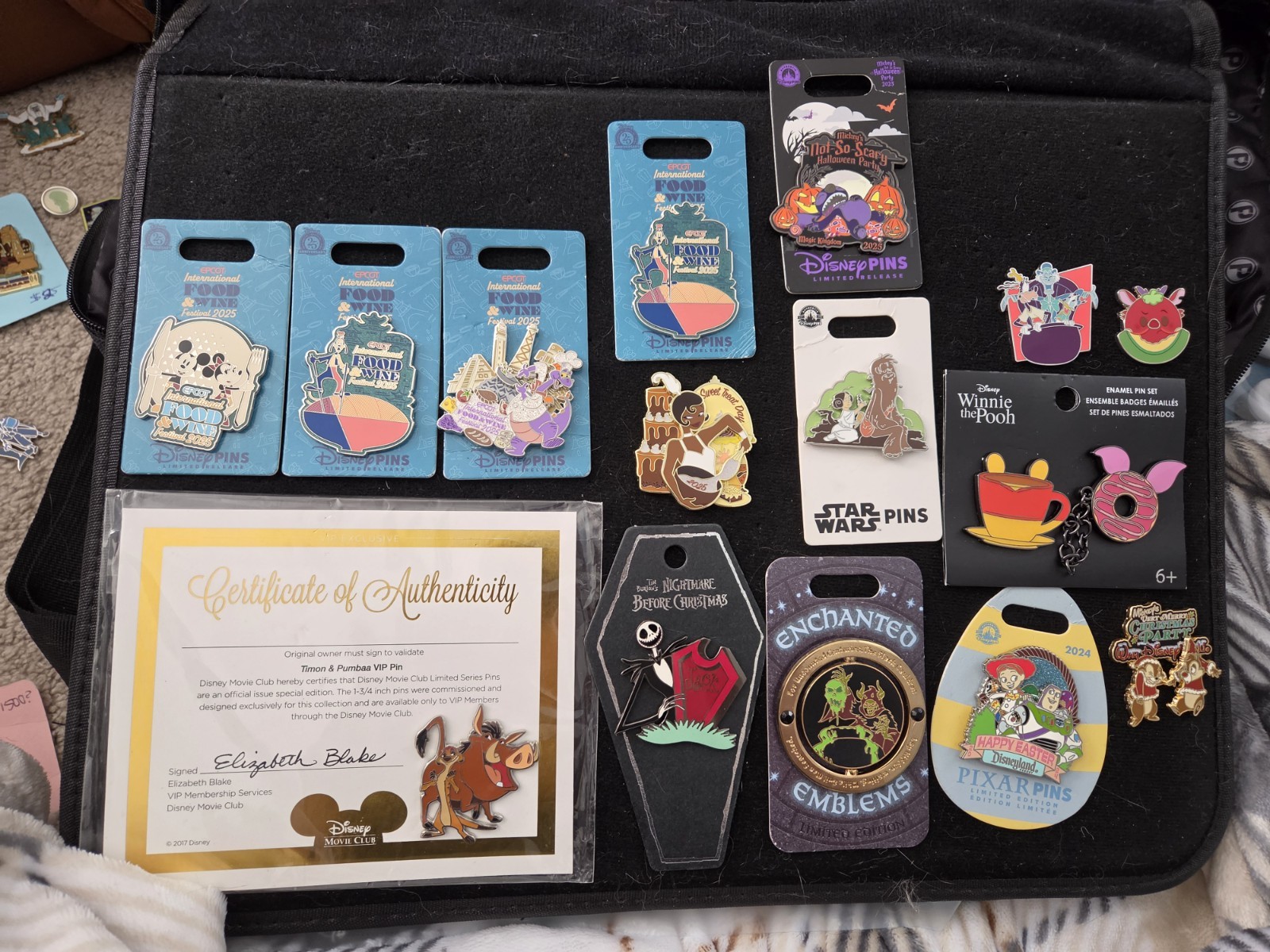 Disney Pin Lot (16) Authentic Carded and Uncarded Pins