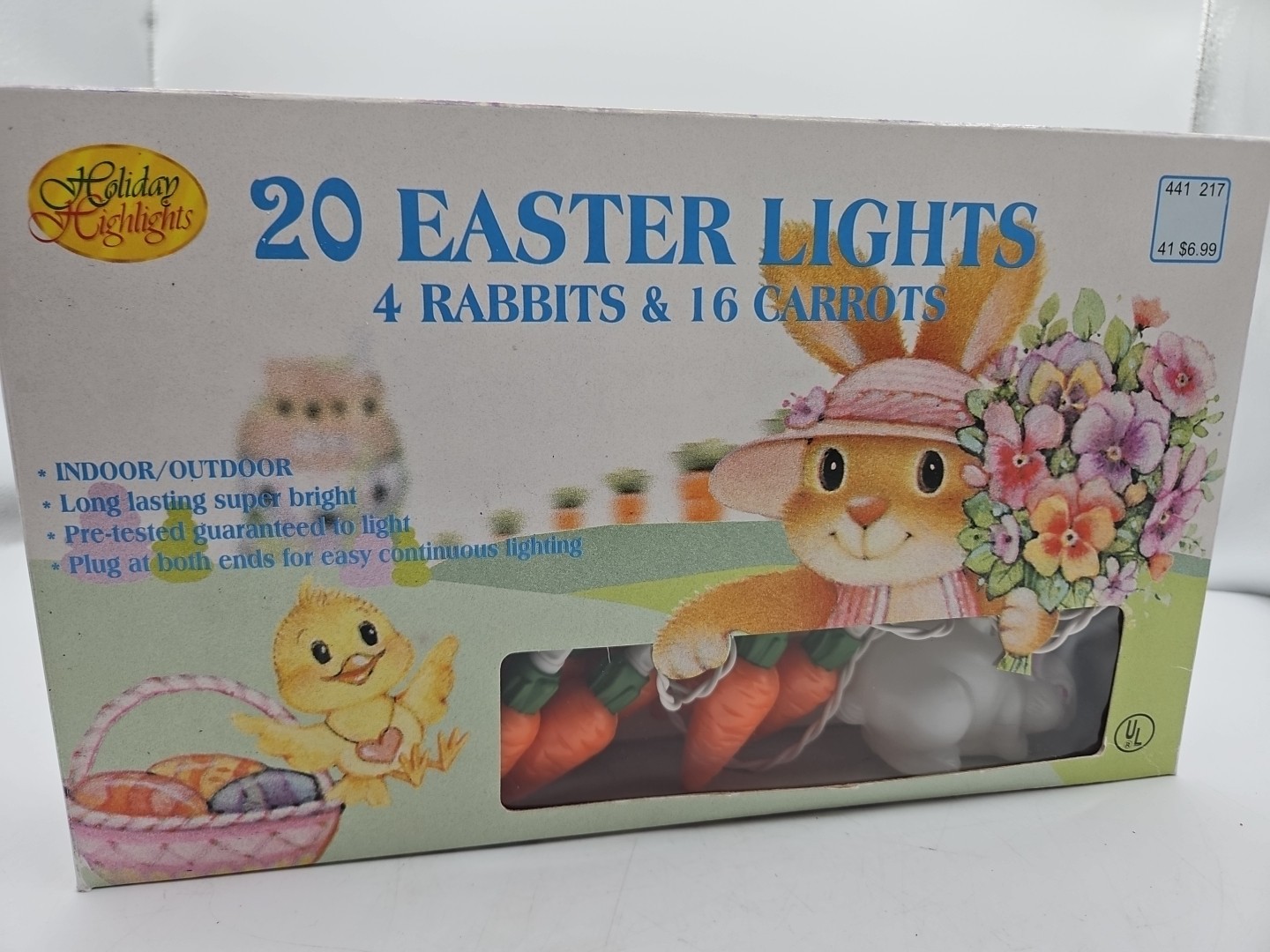 Vintage NOS Holiday Highlights Easter Pastel String Lights 