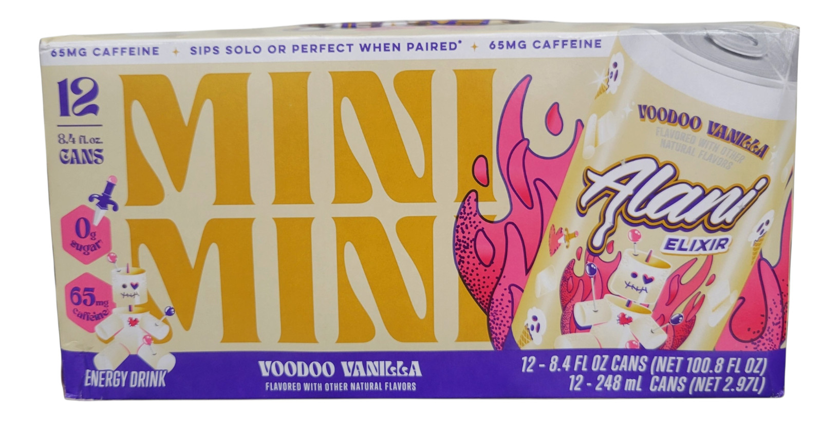 Limitd Edition Voodoo Vanilla Mini Alani Elixir Energy Drink 12 Pack New 