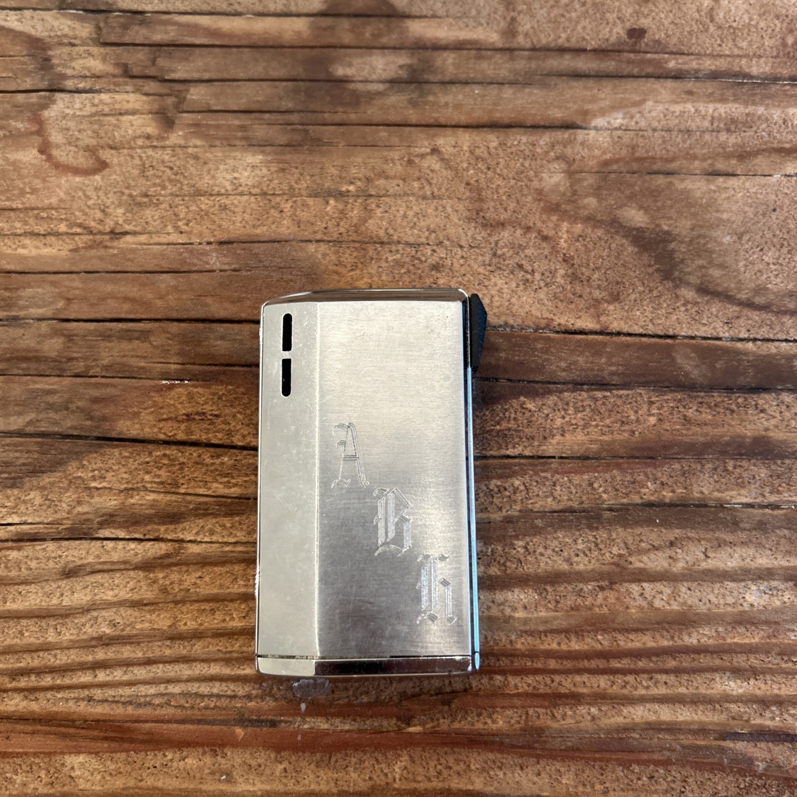Vintage Colibri Japan Pocket Lighter Butane Chrome Tone engraved A B H untested 