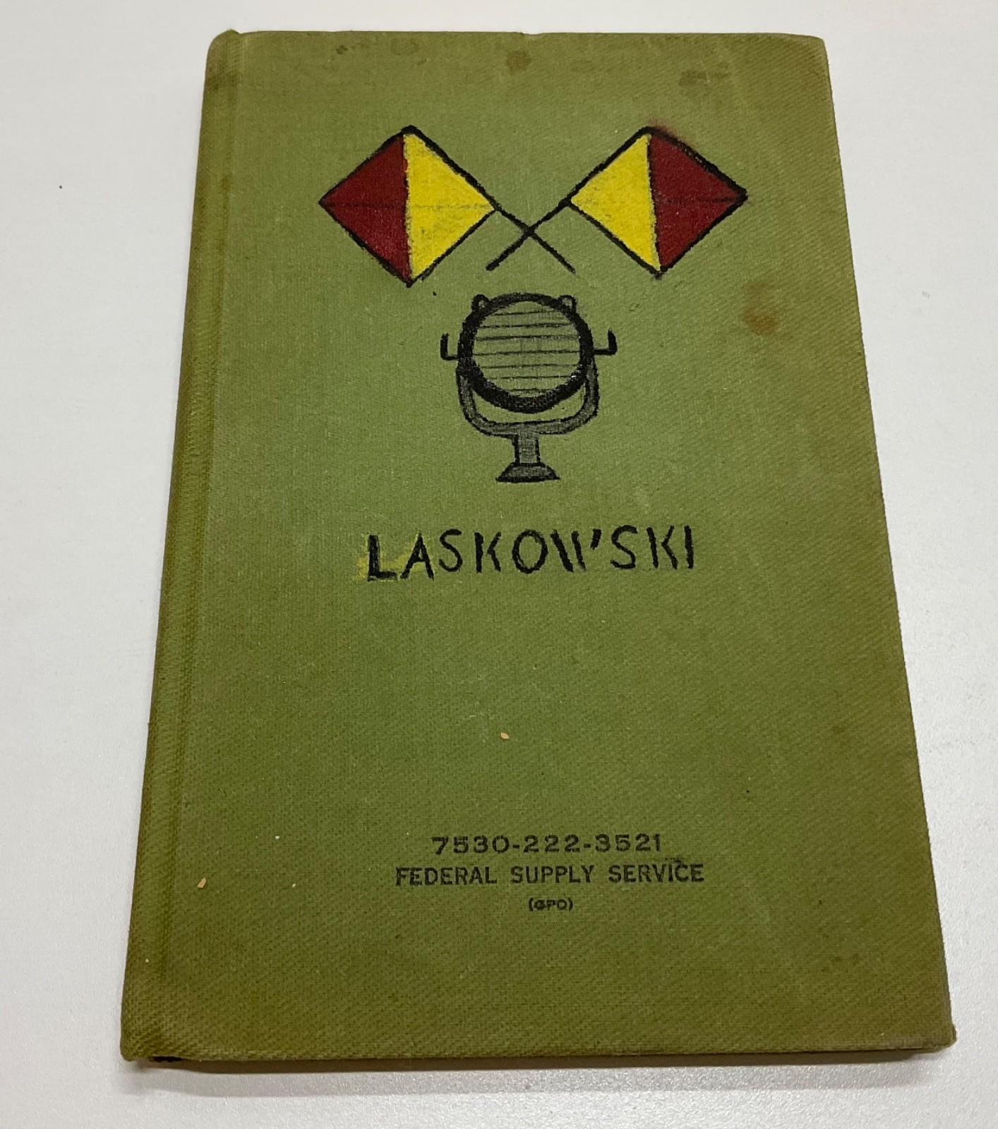 Vintage US Military Signalman Notebook Laskowski Morse Code Signal Flags Named