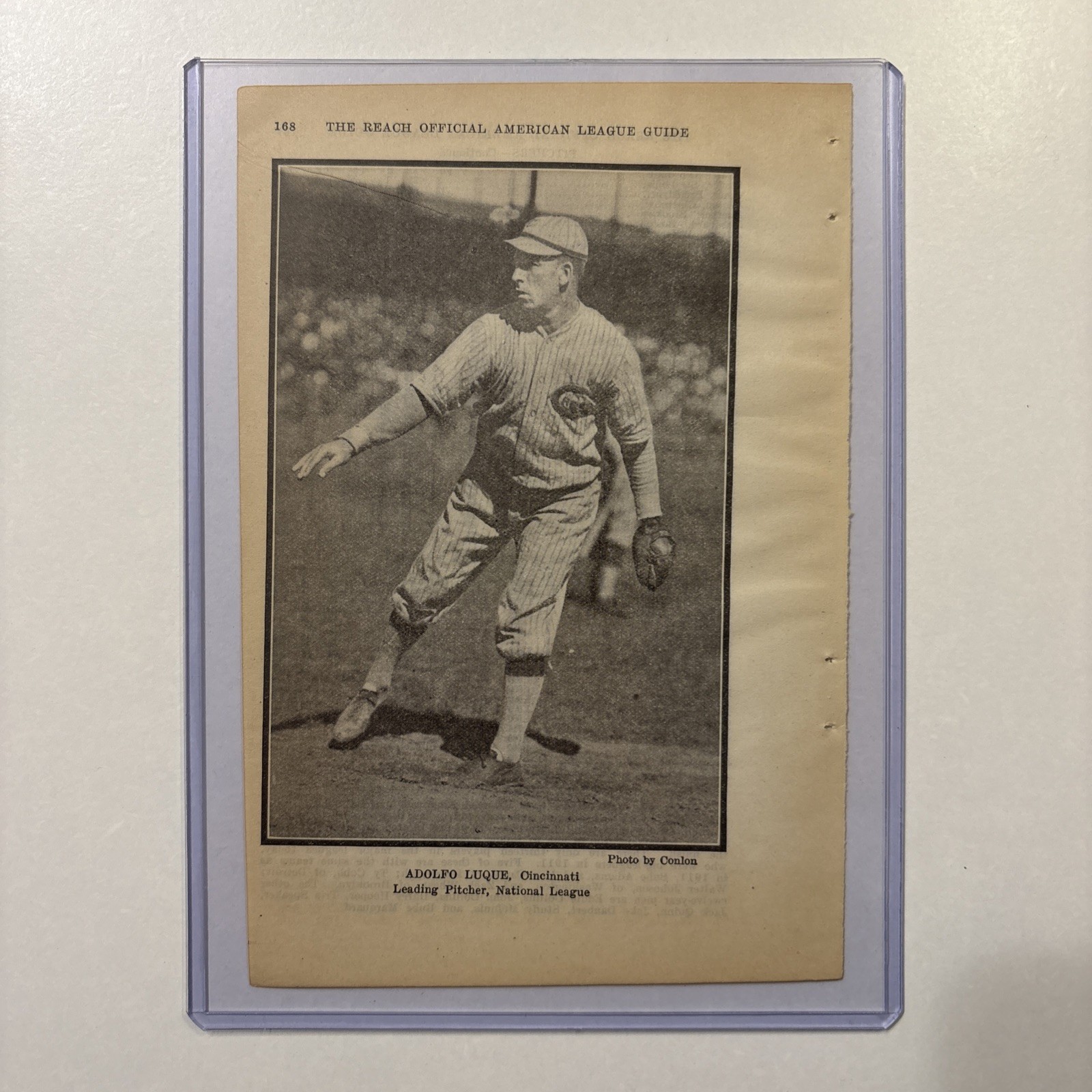 1923 Adolfo Luque NL Pitching Leader Picture Cincinnati Reds Baseball Antique