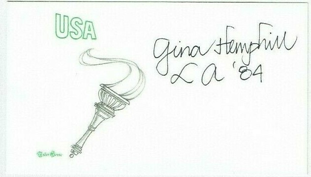 JESSIE OWENS GRANDDAUGHTER GINA HEMPHILL ORIGINAL AUTOGRAPH 1984 OLYMPICS COVER