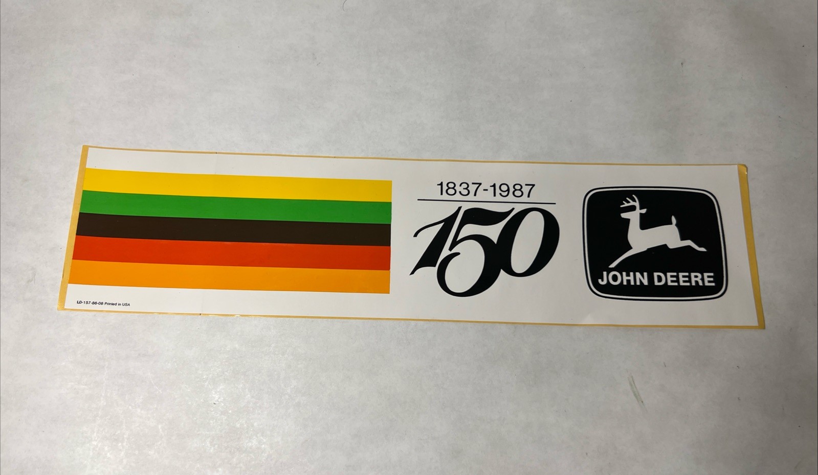 Vintage JOHN DEERE BUMPER STICKER DECAL LEADERSHIP 150th Anniversary 1987 Vintage JOHN DEERE BUMPER STICKER DECAL LEADERSHIP 150th Anniversary 1987