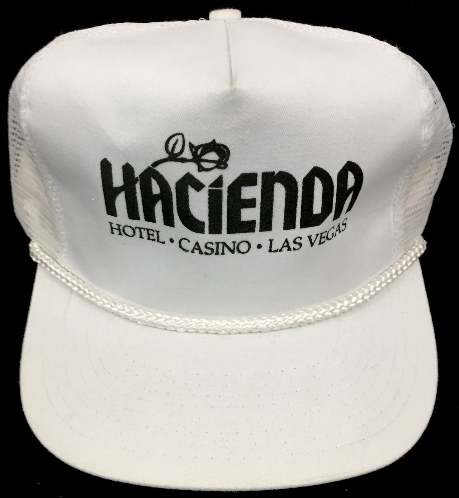 Hacienda Hotel & Casino Hat 🎰 Vintage Las Vegas 1980s Teamster Mobster Mesh Cap