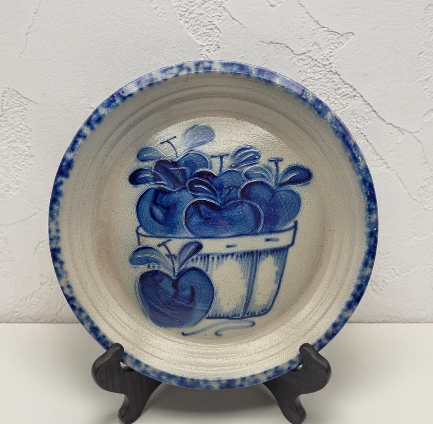 David Eldreth Pottery Salt Glazed Apple Basket Pie Plate 11 David Eldreth Pottery Salt Glazed Apple Basket Pie Plate 11