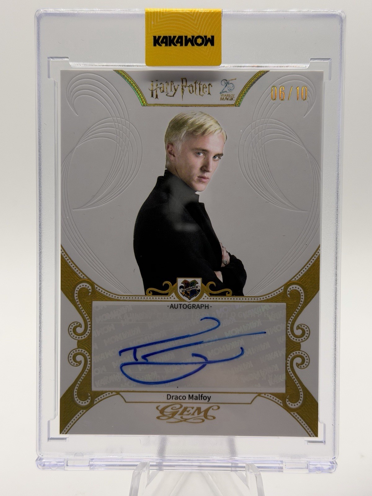 2026 Kakawow Gem Harry Potter 25th Anniversary Draco Malfoy Tom Felton AUTO /10