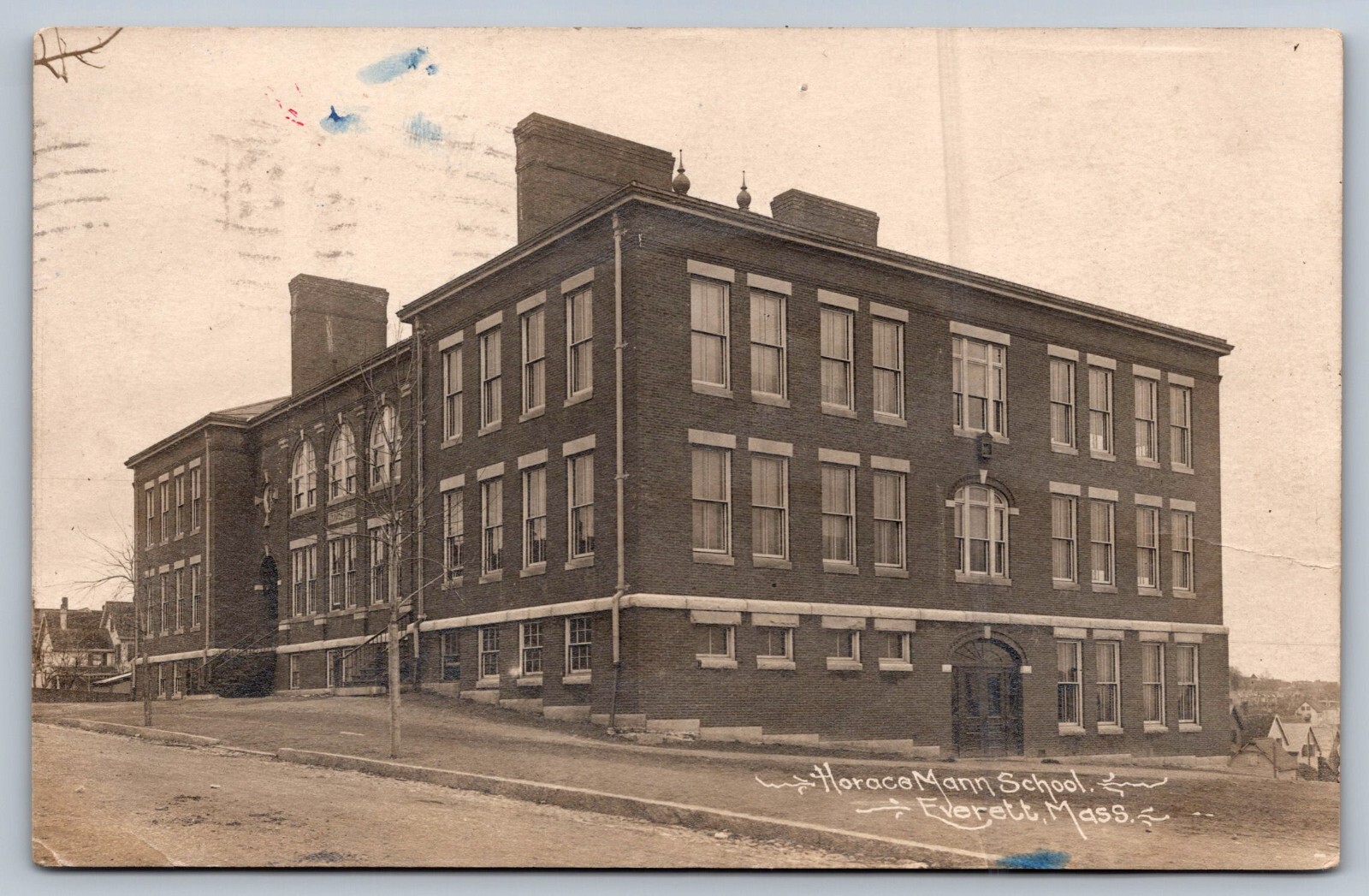 1912 RPPC EVERETT MASSACHUSETTS HORACE MANN SCHOOL