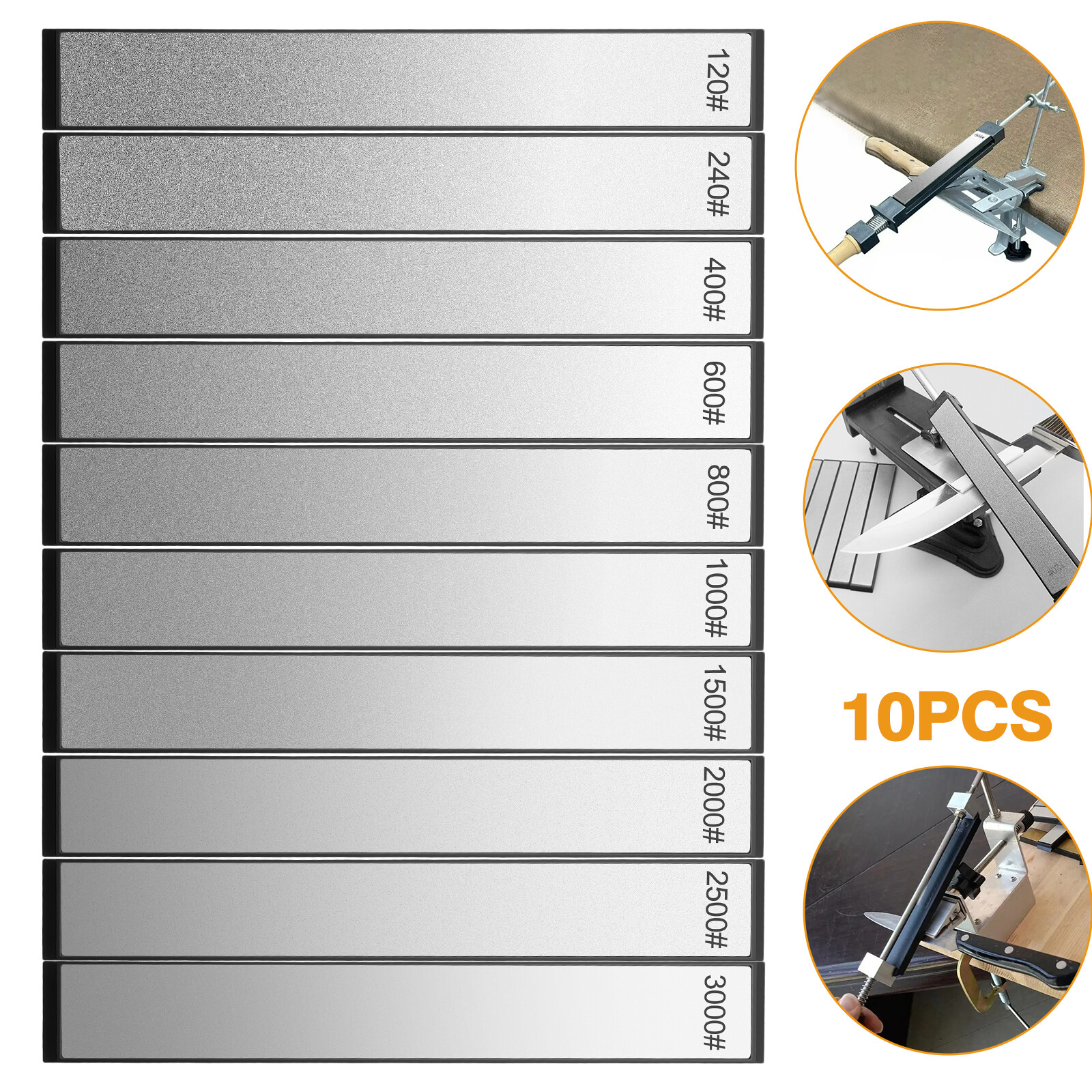 10pcs 120-3000Grit Diamond Sharpening Stone Set Pocket Knife Sharpener Whetstone 10pcs 120-3000Grit Diamond Sharpening Stone Set Pocket Knife Sharpener Whetstone