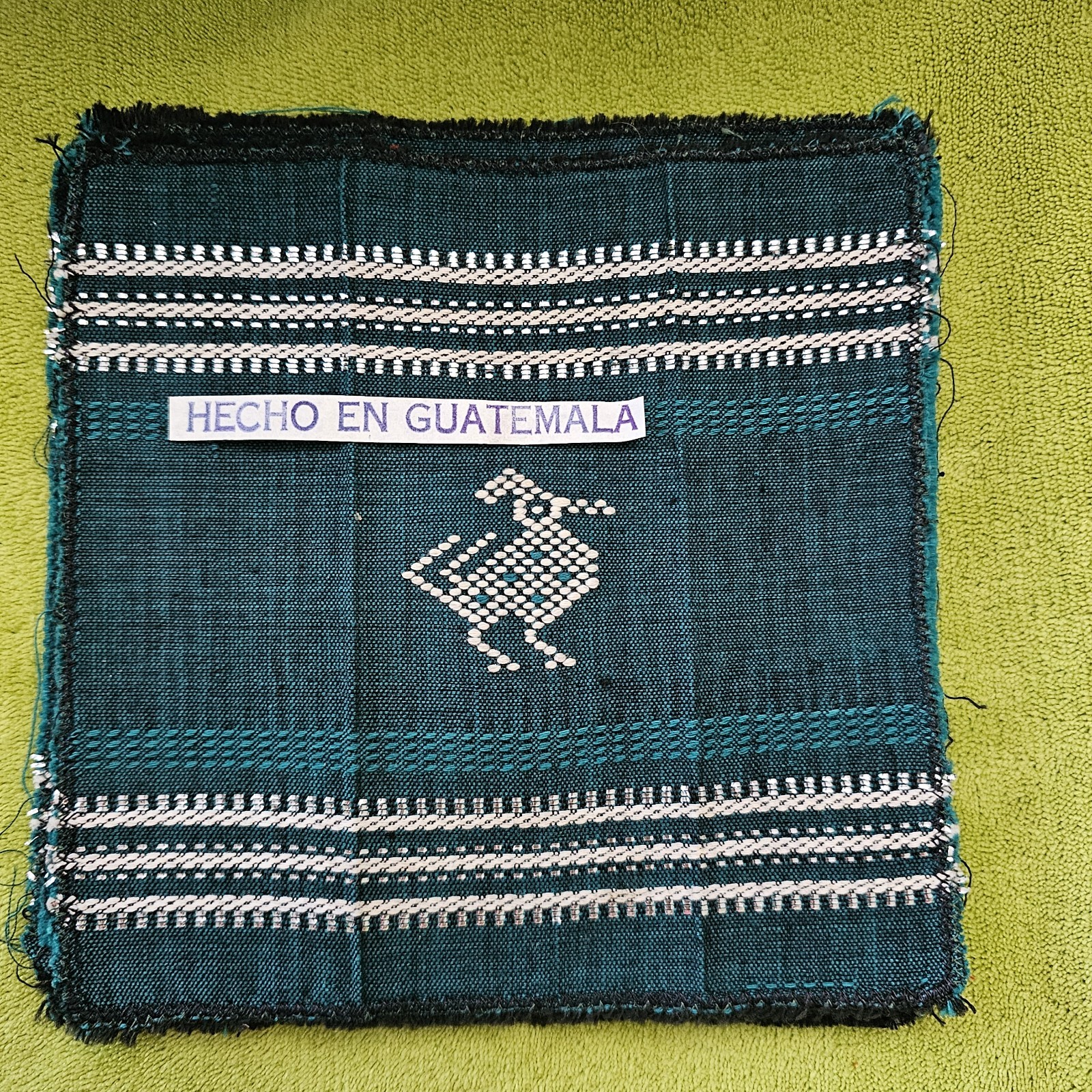 Vtg Set 6 Rare Handwoven Guatamalan Cocktail Napkins Exotic Stitched Servilletas