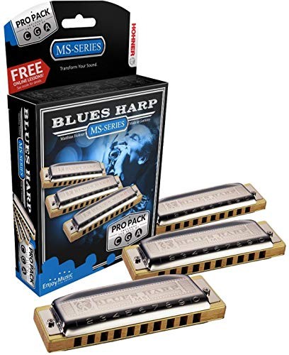 Hohner Blues Harp G-C-A Propack (3P532BX), Silver,Gold Hohner Blues Harp G-C-A Propack (3P532BX), Silver,Gold