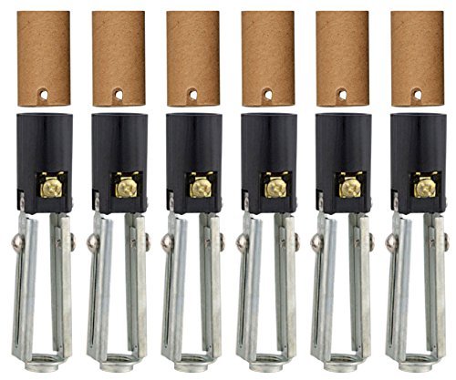 Adjustable Height Candelabra E-12 Chandelier Lamp Socket w/Insulator, Pack of 6