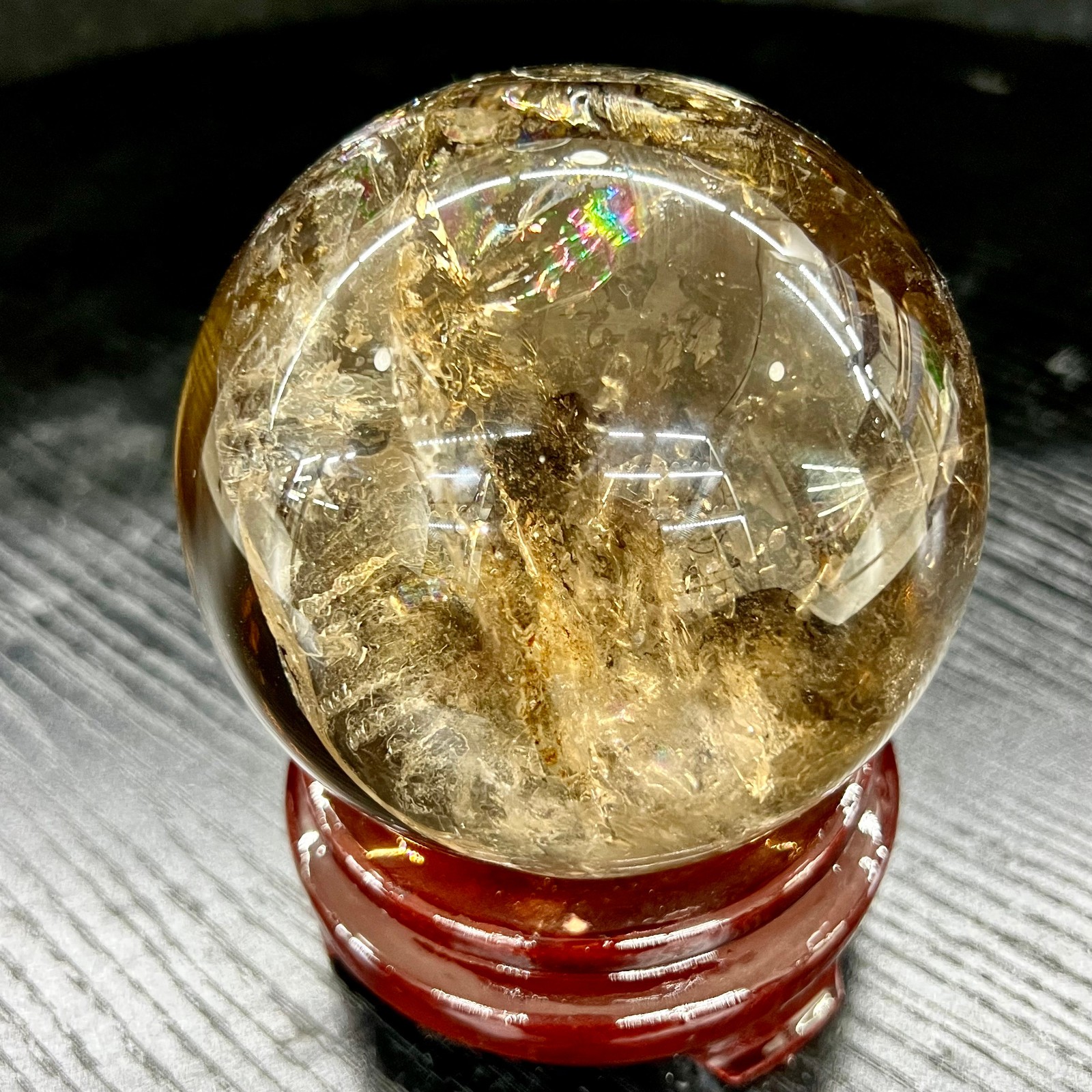 2.5LB  Natural Smoky Citrine Mixed Quartz Sphere Polished Crystal Ball
