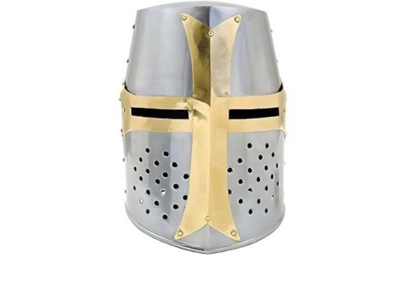 Medieval Warrior Templar Brass Crusader Helmet Knights Helmet