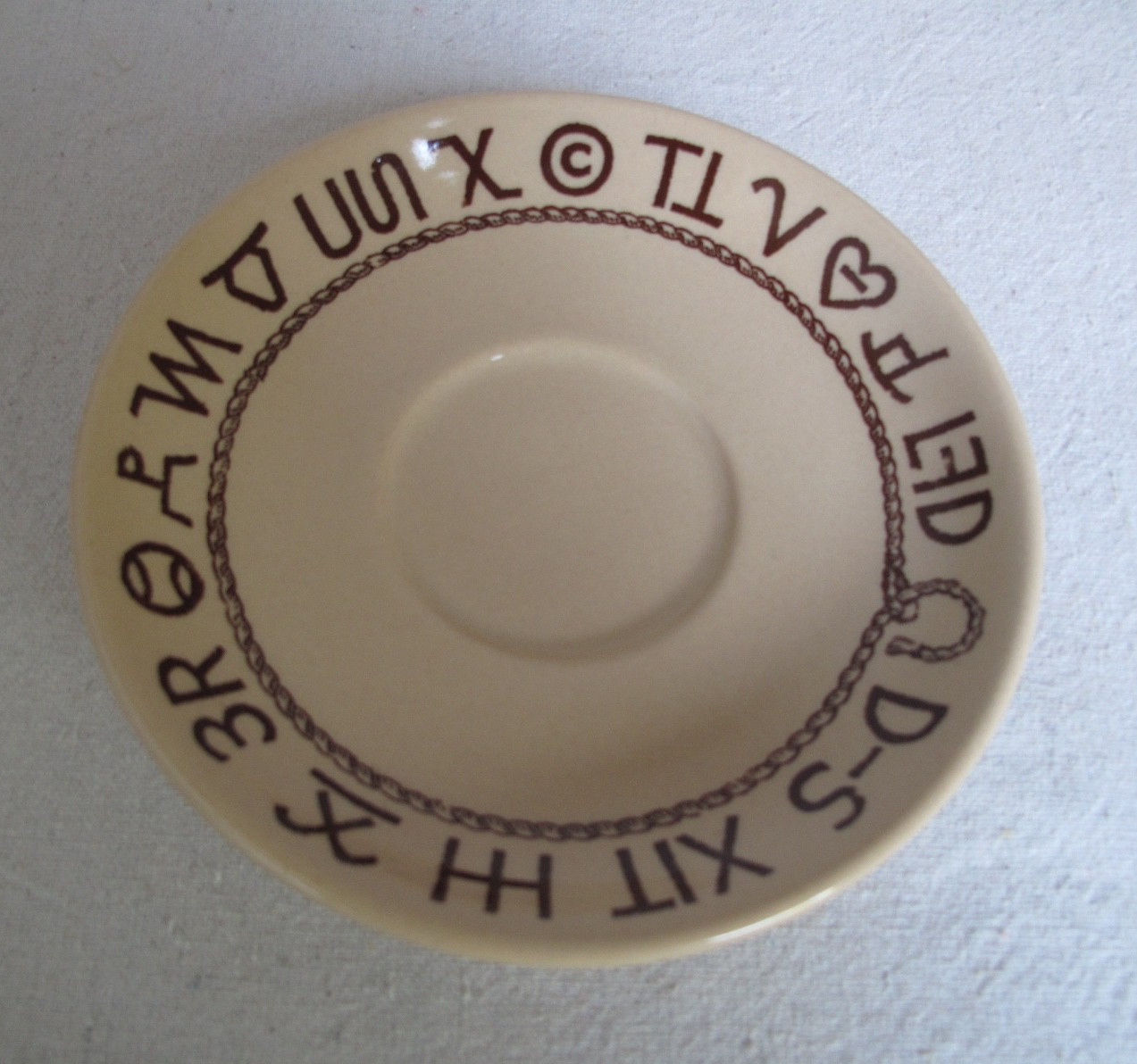 Vintage “Westward Ho” Rodeo Pattern  Wallace China Saucer 1950's