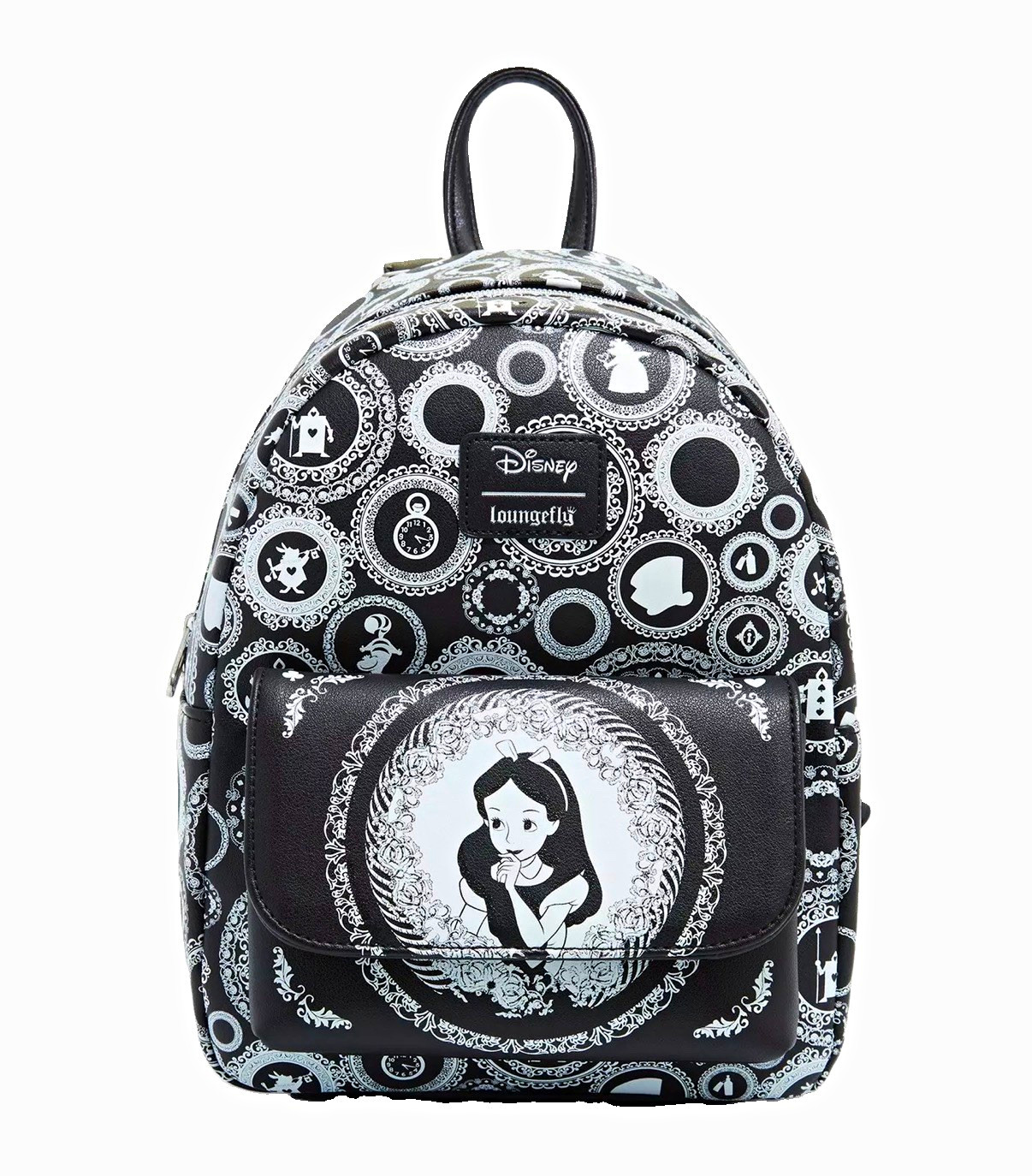 BRAND NEW Disney Loungefly Alice in Wonderland Mini Backpack Black & White