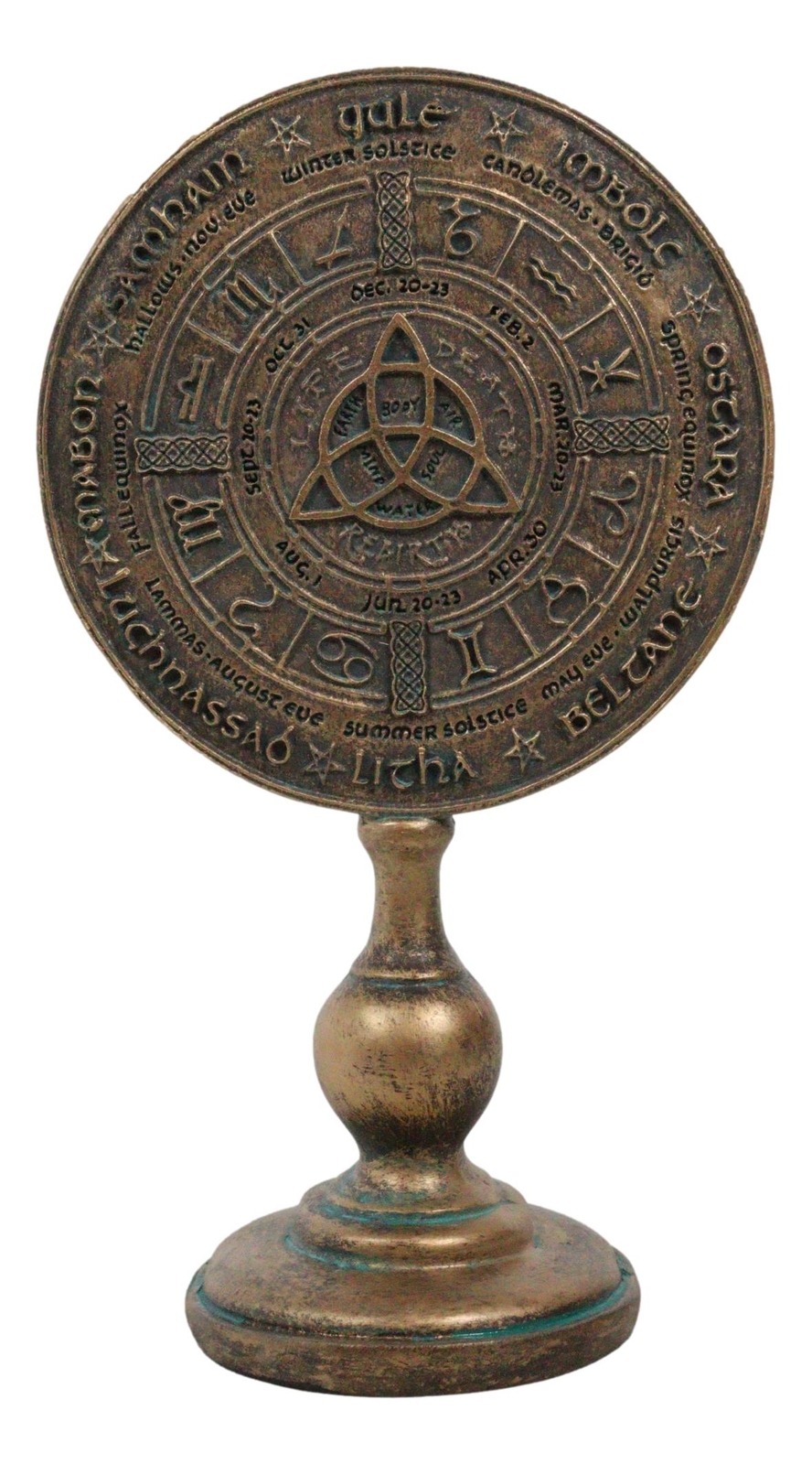 Wicca Celtic Sabbat Rune Triqueta Triquetra Wheel of The Year Desktop Plaque Wicca Celtic Sabbat Rune Triqueta Triquetra Wheel of The Year Desktop Plaque