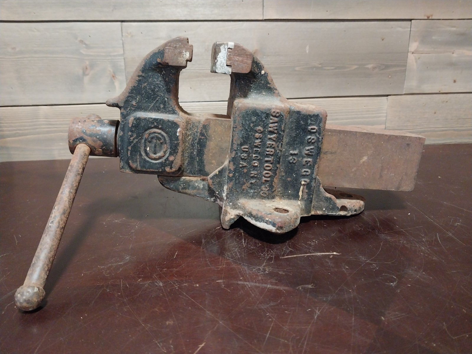 Vintage Sawyer Tool Co. Table Vise Oswego, NY #16