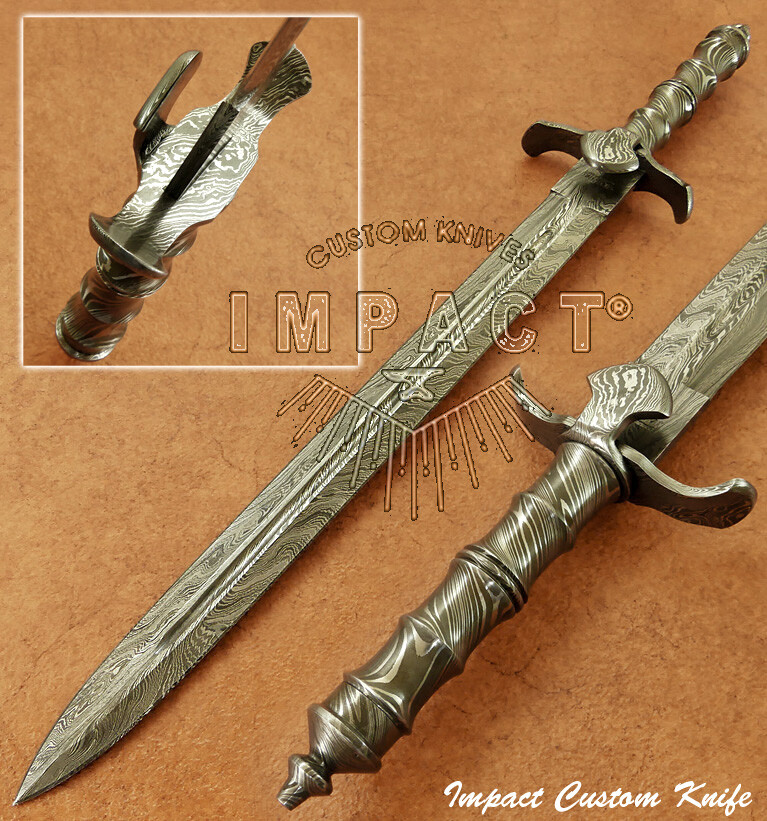 Ancient Forge Full Damascus Dagger Sword knife – 20.00” by Impact Cutlery