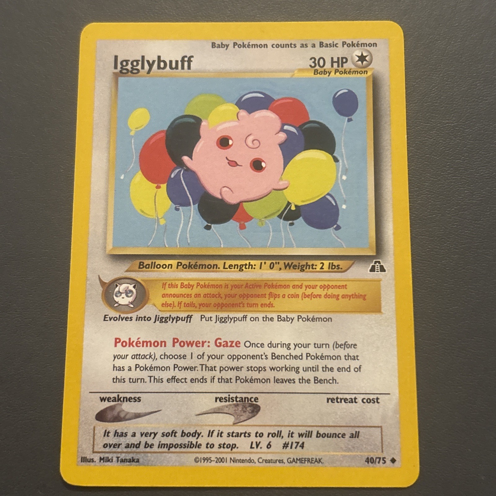 Nintendo Pokémon TCG Neo Discovery Igglybuff 40/75 2001 English Uncommon LP