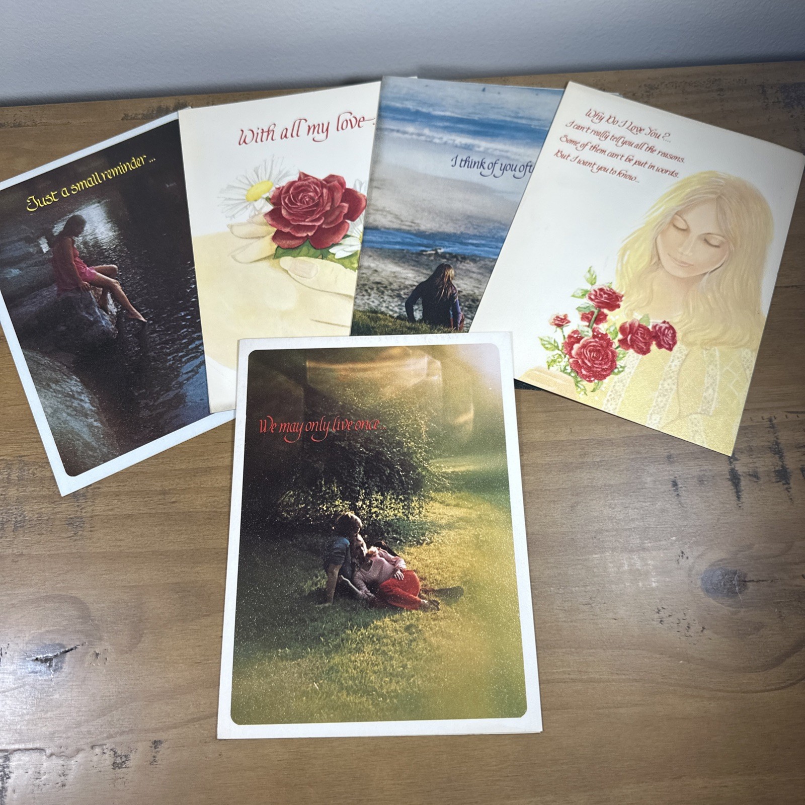 1977 Mark I Vintage Greeting Cards Lot of 5 Love Romance MCM