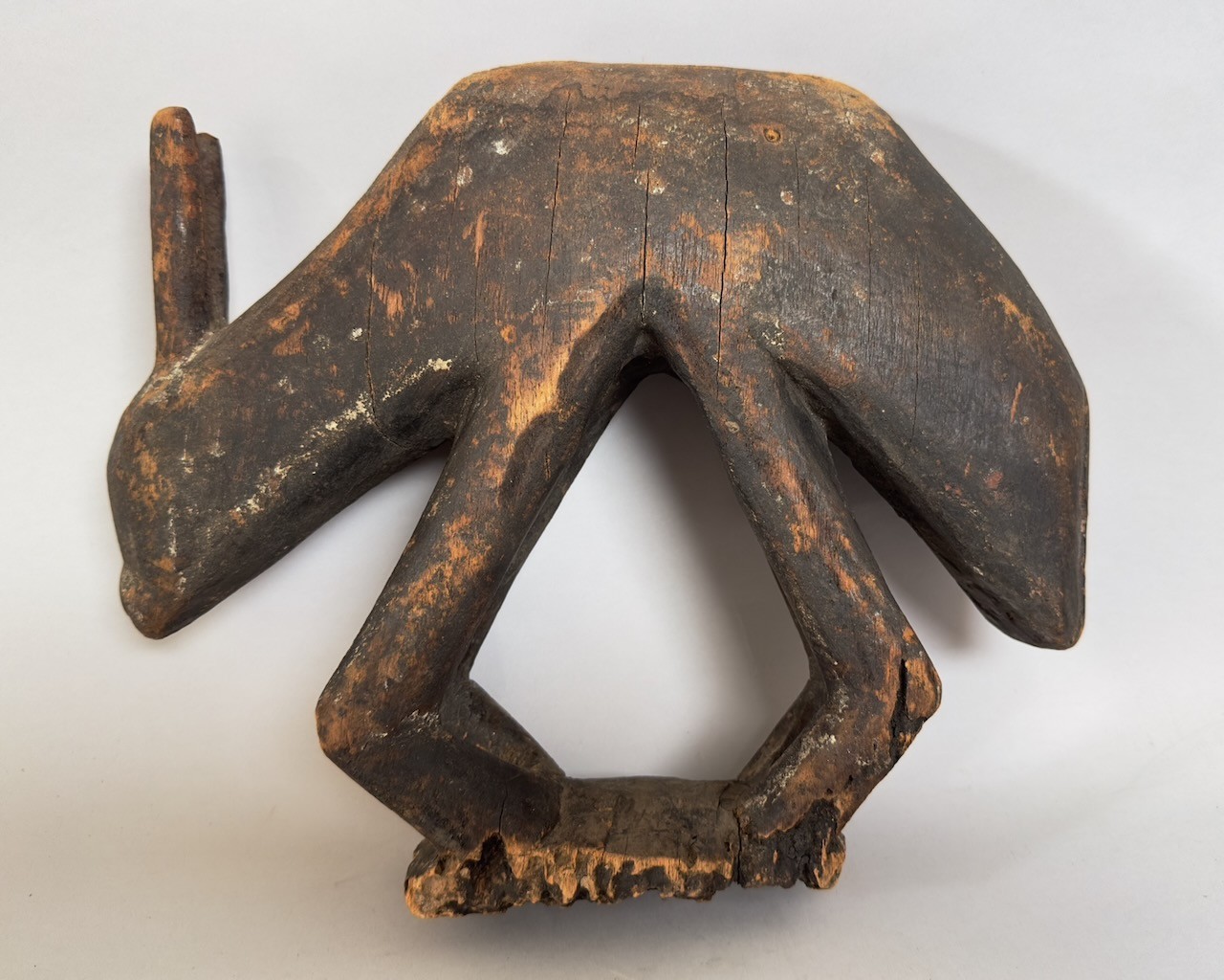 East African Zoomorphic Wood Headrest Bovine Animal Form Tribal Kenya Ethiopia
