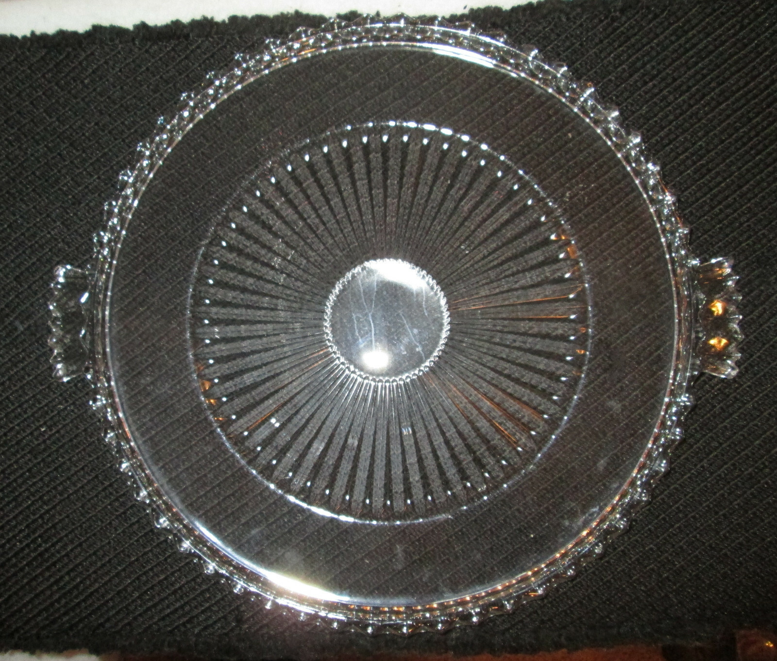 LEAD CRYSTAL CAKE SERVING TRAY   CENTERPIECE
