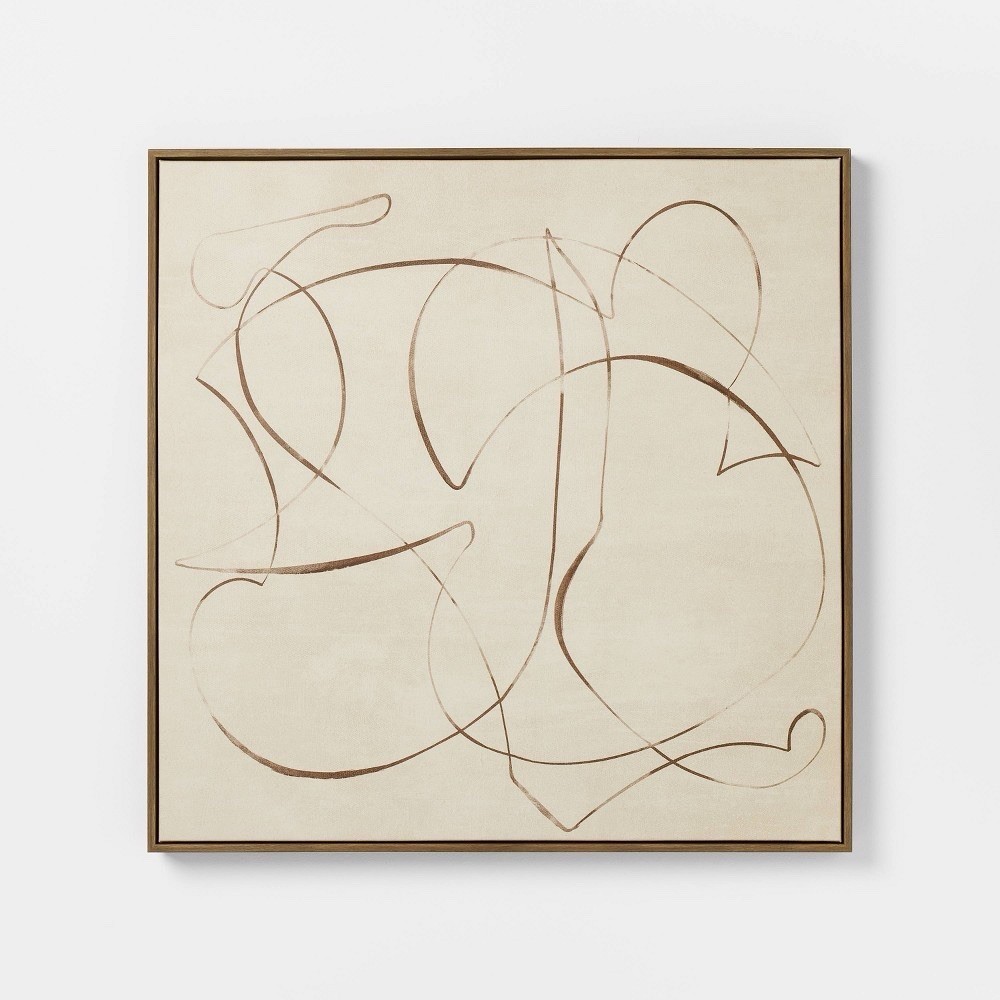 30x30 Line Abstract Framed Canvas Wall Art Threshold Studio McGee Modern Decor