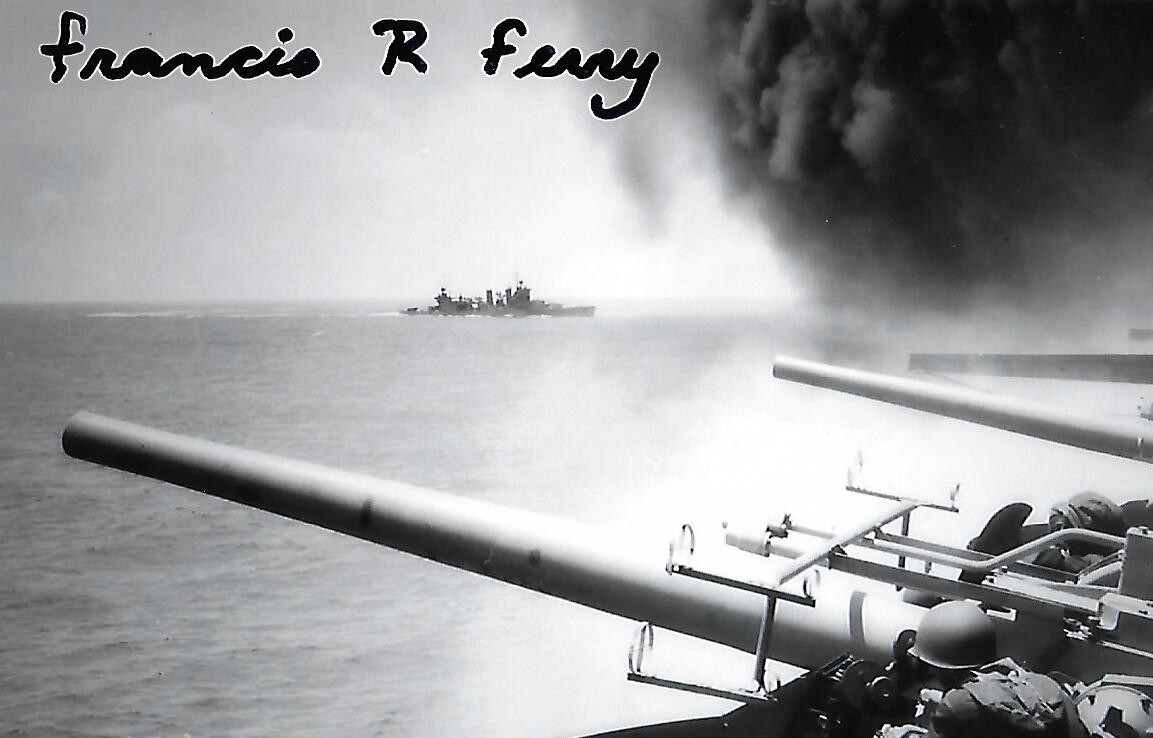 Francis Ferry signed 4x6 photo Pacific Theater Navy Pilot WW II Rare COA LOOK
