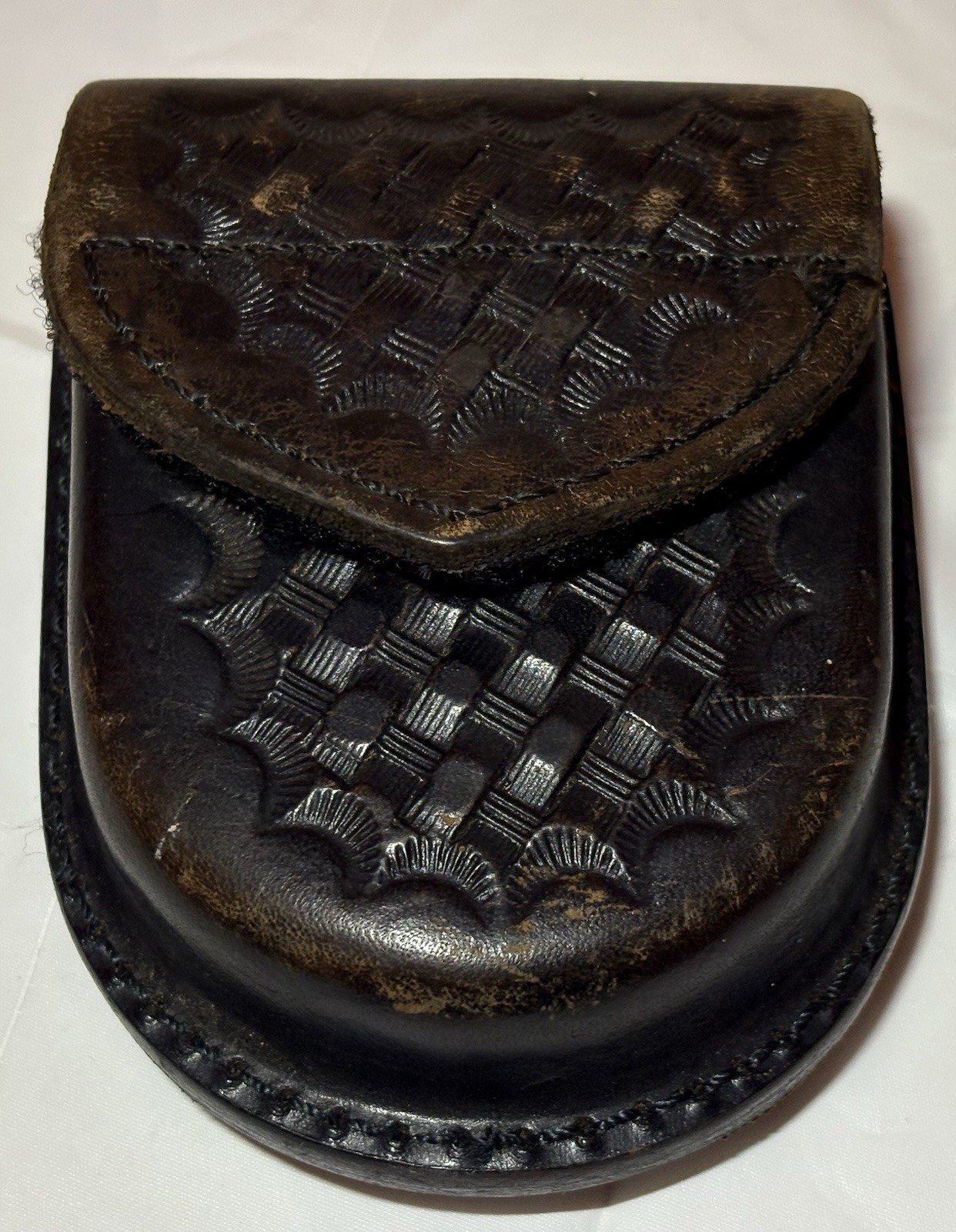 Vintage Chambers Leather Handcuff Case Pouch Police Duty Gear