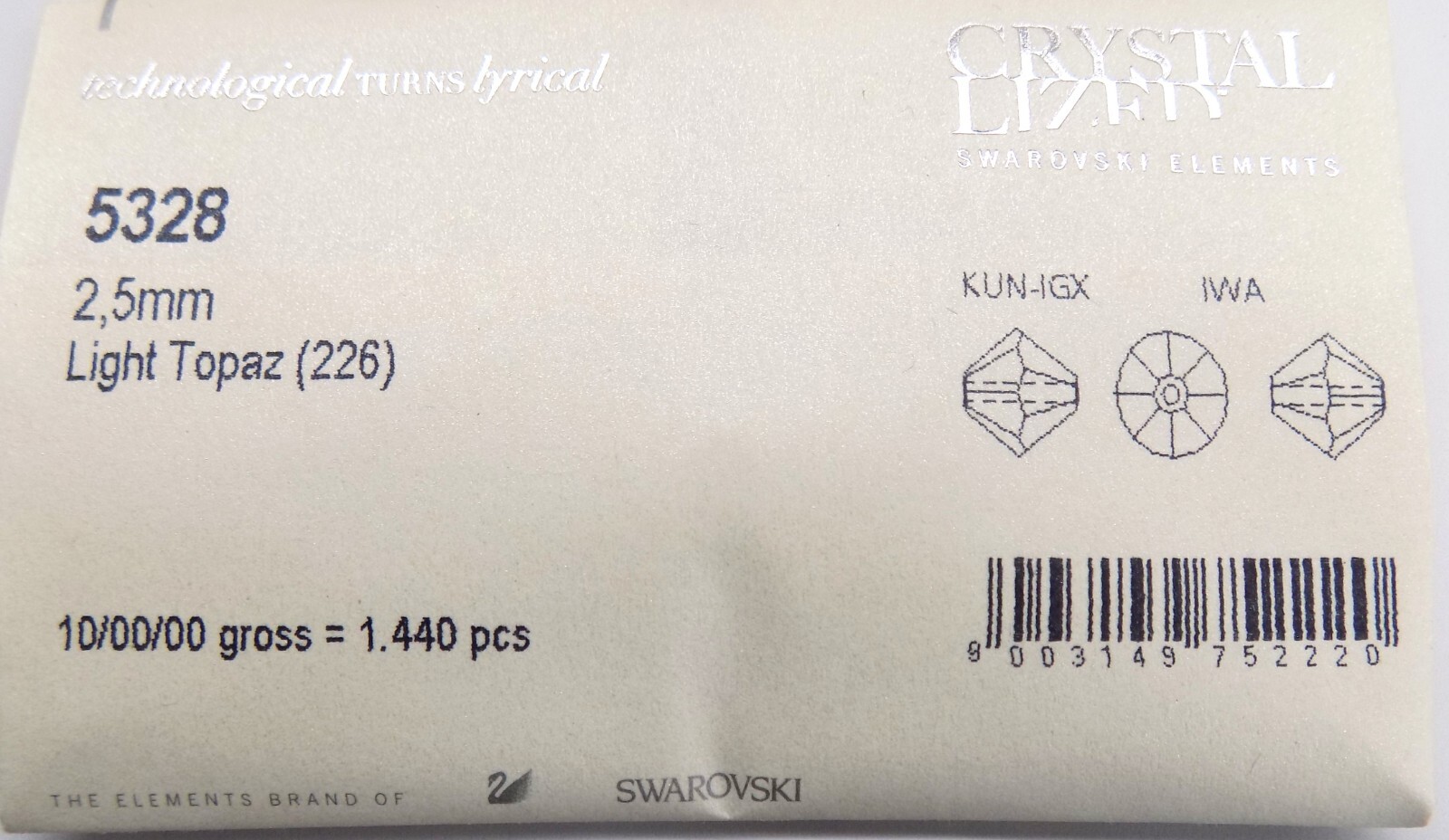 1440 Pc Factory Pk REAL Swarovski 5328 2.5mm Bicone Light Amethyst (212)