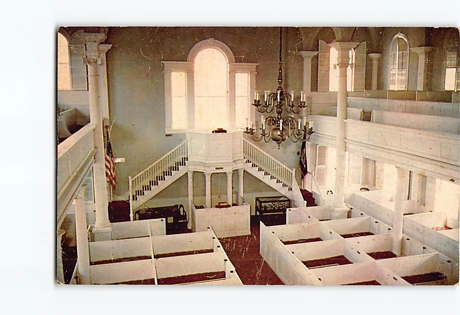 Postcard Interior Old First Church of Bennington Vermont USA
