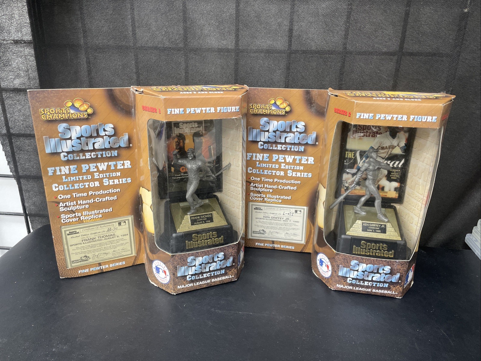 1997 Sports Champions Fine Pewter Figure Lot Of 2, Ken Griffey JR + Frank Thomas