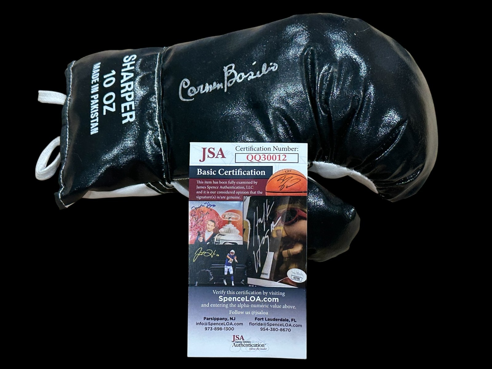 Carmen Basilio Welterweight Boxing Champ HOF USMC Signed Autograph Glove JSA