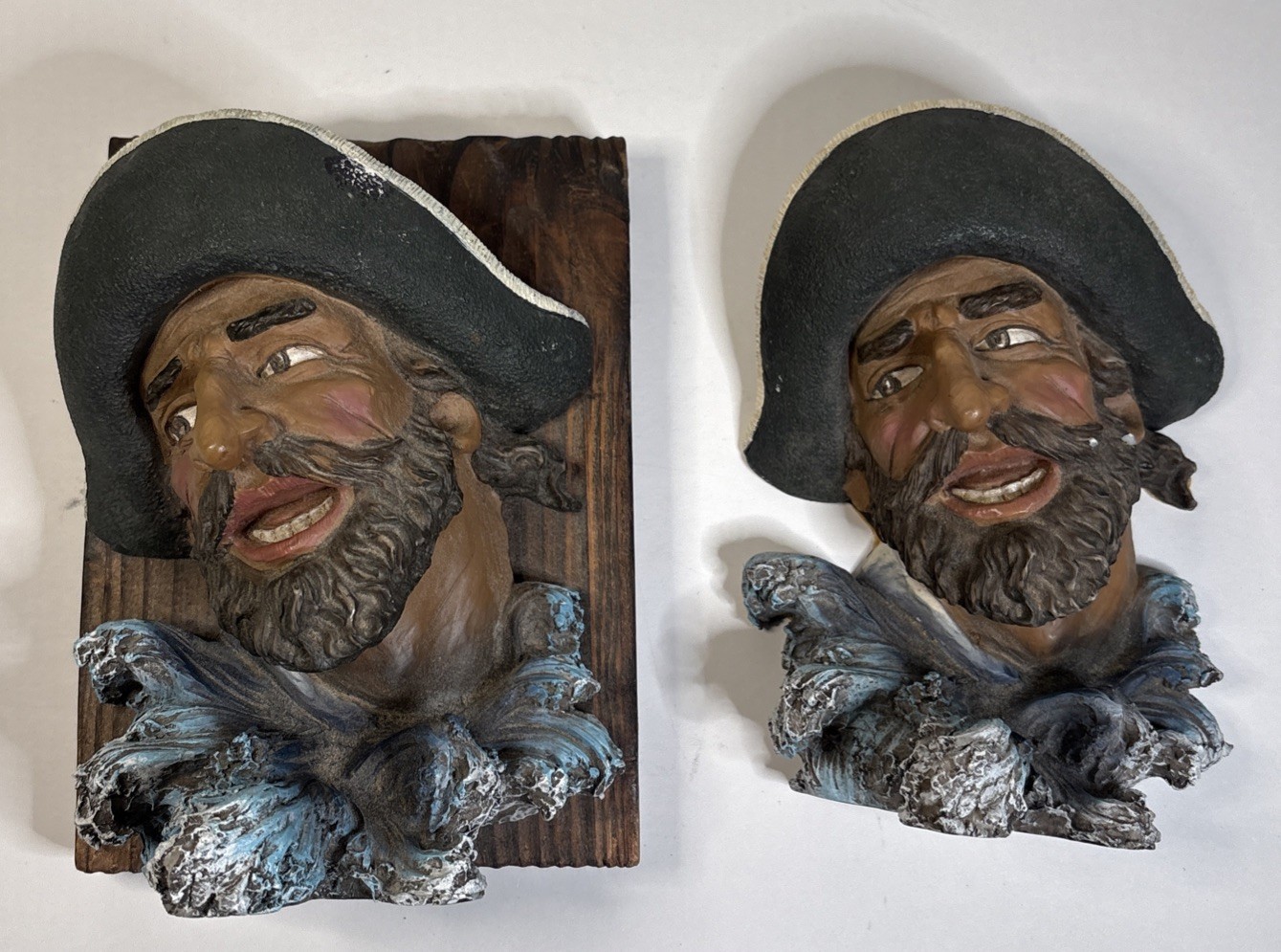 Vintage Pirate Head Wall Hanging Sculpture Art (2)