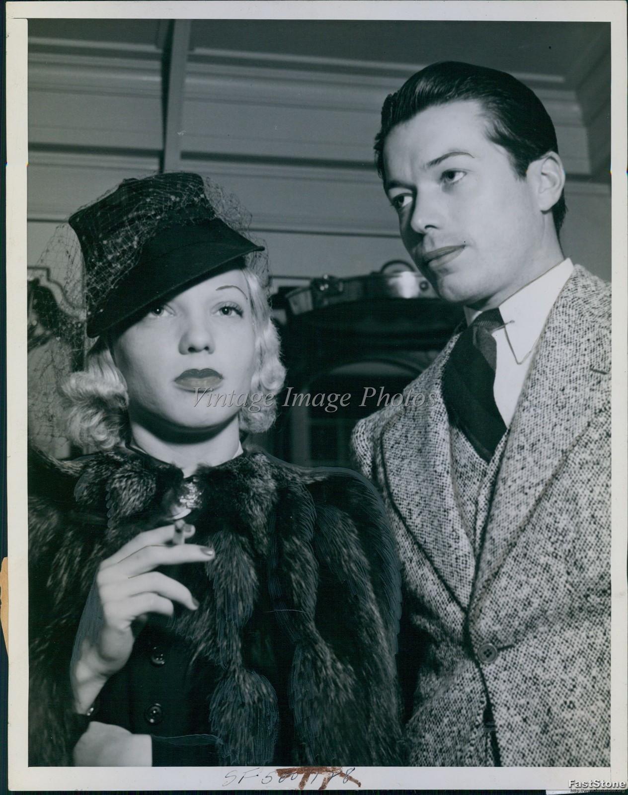 1939 San Francisco Ann Hewitt Gene Bradstreet Honeymoon Historic Press Photo 7x9