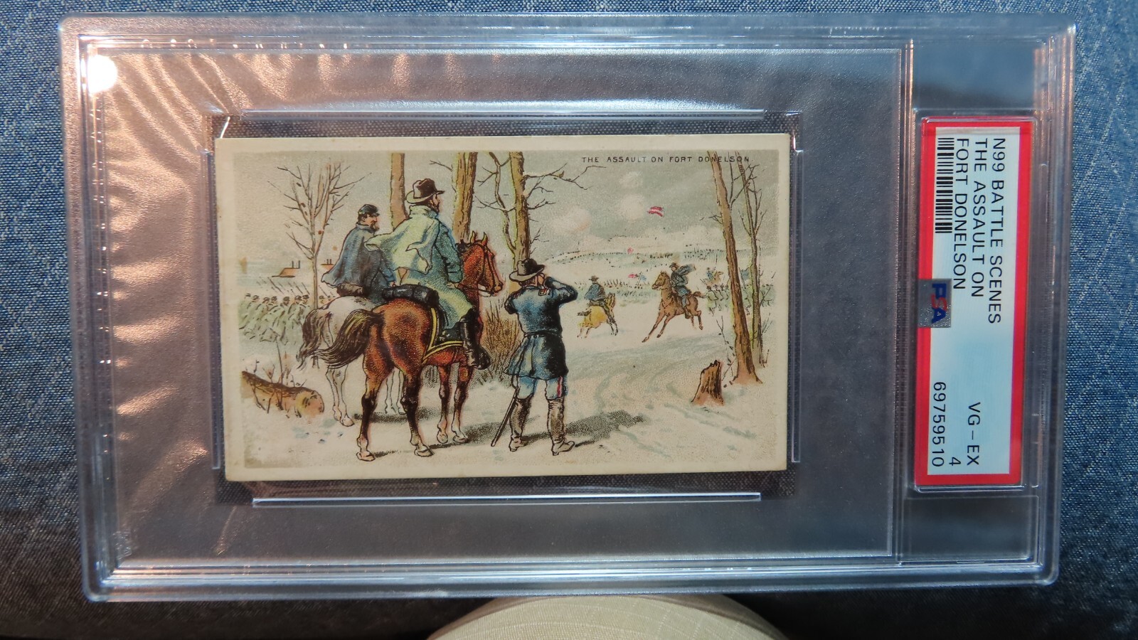 1887 N99 Battle Scenes PSA 4 The Assult on Fort Donelson Navy Cut Tobacco card