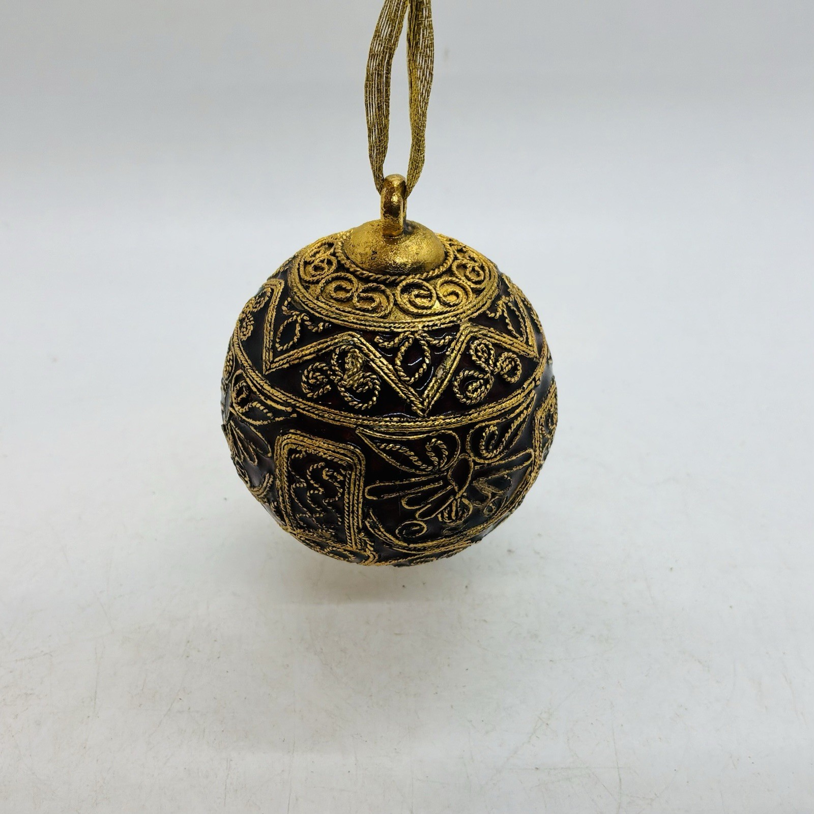 Henry Flagler Hanging Ornament Brass Inlay Museum Royal Ball Heavy Well Made Henry Flagler Hanging Ornament Brass Inlay Museum Royal Ball Heavy Well Made